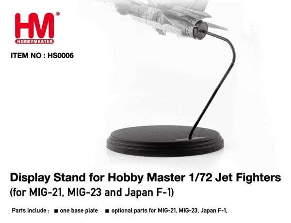 Bild von Display Stand für Jet Fighters MIG-21, MIG-23, Japan F1  1:72 Hobby Master HS0006